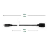 Plugable Technologies USB C to USB Adapter Cable with Driverless Technology, Enables Connection of USB Type C Laptop, Tablet, or Phone to a USB 3.0 Device (8 inch / 20 cm)