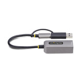 StarTech.com 2.5GbE USB-C to Ethernet Adapter with USB-A Converter, NBASE-T NIC, USB 3.0 Type-C 2.5/1G Multi Speed Network, Thunderbolt Compatible, Windows & Mac