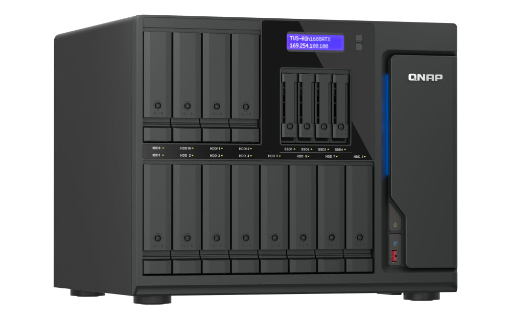QNAP TVS-AIH1688ATX-U7-32G NAS/storage server Tower 32 GB DDR5 0 TB QuTS hero Black