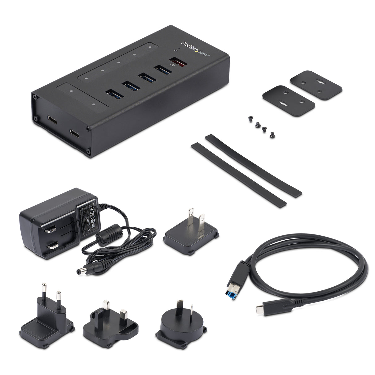 StarTech.com 7 Port USB C Hub - USB Type-C to 2x USB-C/5x USB-A - Commercial Metal USB 3.0 Hub - SuperSpeed USB 3.2 Gen 1 (5Gbps) - Self Powered - BC 1.2 Fast Charge - Mountable/Rugged