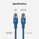 Targus HyperJuice Flex USB cable USB 2.0 1.5 m USB C 0.48 Gbit/s 60 W Blue