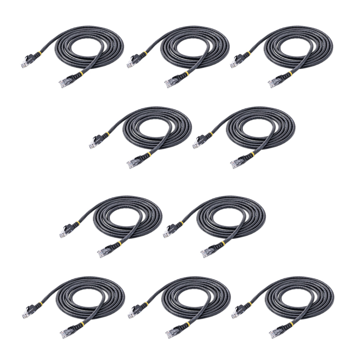 StarTech.com 6 ft. CAT6 Ethernet cable - 10 Pack - Black CAT6 Patch Cord - Snagless RJ45 Connectors - 24 AWG Copper Wire – UTP Ethernet Cable