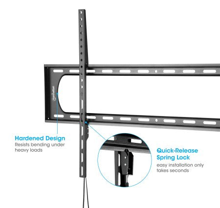 Manhattan Wall Mount for TV & Monitors (Fixed Low Profile), For screens: 60" to 120", VESA compatibility: all between 50x50 to 900x600mm - check the dimensions of the four mounting holes on back of screen to ensure it fits, Max 120kg, Black, LFD...