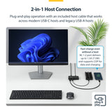 StarTech.com 4-Port USB-A Hub, 5Gbps, Self-Powered, 2-in-1 USB-C and USB-A Host Cable, 1x BC 1.2 Charging Port, 24W Power Adapter Included, MacBook and Windows