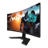 GIGABYTE GS34WQC 34" WQHD Curved Gaming Monitor - 3440 x 1440, 1500R, 300Hz, 1ms, 250 cd/m², FreeSync Premium, HDR Ready, HDMI 2.0, Displayport 1.4