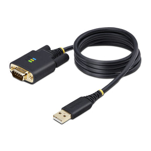 StarTech.com 3.3ft (1m) USB to Serial Adapter Cable, COM Retention, Interchangeable Screws/Nuts, USB-A to DB9 RS232, FTDI IC, ESD Protection, Windows/macOS/Linux