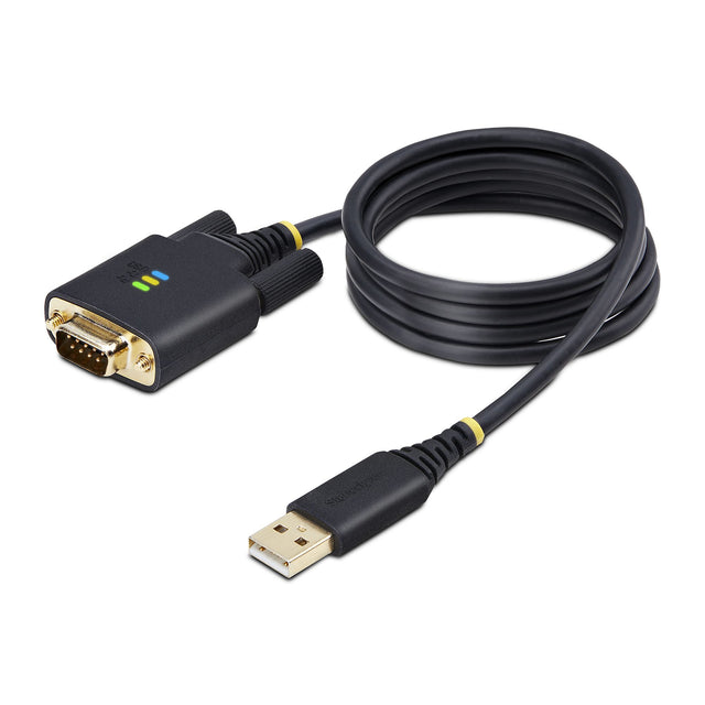 StarTech.com 3.3ft (1m) USB to Serial Adapter Cable, COM Retention, Interchangeable Screws/Nuts, USB-A to DB9 RS232, FTDI IC, ESD Protection, Windows/macOS/Linux