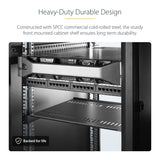 StarTech.com 2-Pack 1U Server Rack Shelf, Vented Universal Rack Mount Cantilever Shelf, For 19" Rack/Cabinet, Heavy-Duty Steel, 44lb/20kg Capacity, 16" Deep Tray