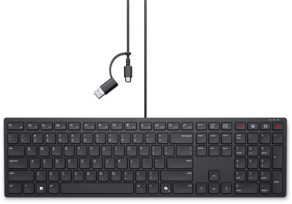 DELL KB525C keyboard Office USB Canadian Black
