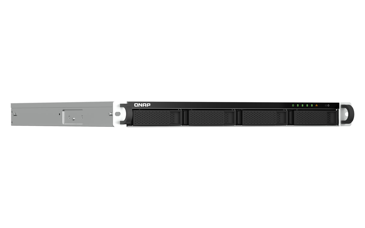QNAP TS-464U NAS Rack (1U) Intel® Celeron® N5095 8 GB DDR4 0 TB QNAP Turbo System Aluminium, Black