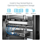 StarTech.com 2-Pack 1U Server Rack Shelf, Vented Universal Rack Mount Cantilever Shelf, For 19" Rack/Cabinet, Heavy-Duty Steel, 44lb/20kg Capacity, 16" Deep Tray