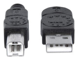 Manhattan USB-A to USB-B Cable, 5m, Male to Male, 480 Mbps (USB 2.0), Hi-Speed USB, Black, Lifetime Warranty, Equivalent to USB2HAB5M.