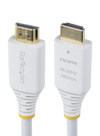 StarTech.com 10ft (3m) Premium Certified High Speed HDMI Cable, 4K 60Hz/1440p 144Hz, HDR10/HDCP 2.2/ARC, 18Gbps, UHD HDMI 2.0 Cord for TV/Monitor/Display, TPE Jacket, White