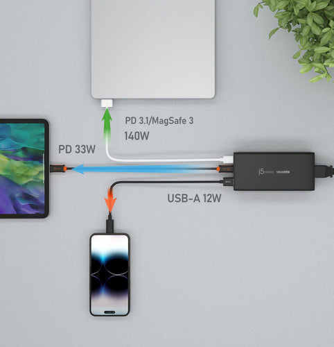j5create JUP37185 mobile device charger Universal Black AC Fast charging Indoor