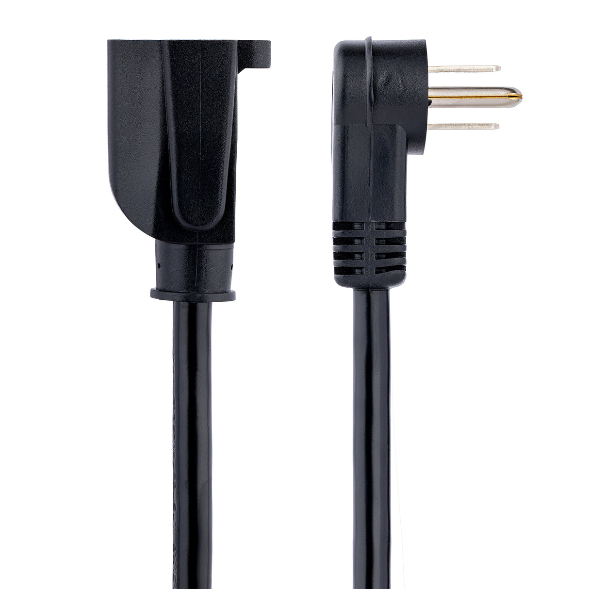 StarTech.com 1ft (30cm) Power Extension Cord, Right Angle NEMA 5-15P to NEMA 5-15R, 13A 125V, 16AWG, Black Computer Power Extension Cord, AC Outlet Extension Cable, UL Listed