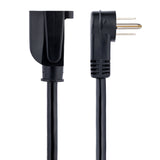 StarTech.com 1ft (30cm) Power Extension Cord, Right Angle NEMA 5-15P to NEMA 5-15R, 13A 125V, 16AWG, Black Computer Power Extension Cord, AC Outlet Extension Cable, UL Listed