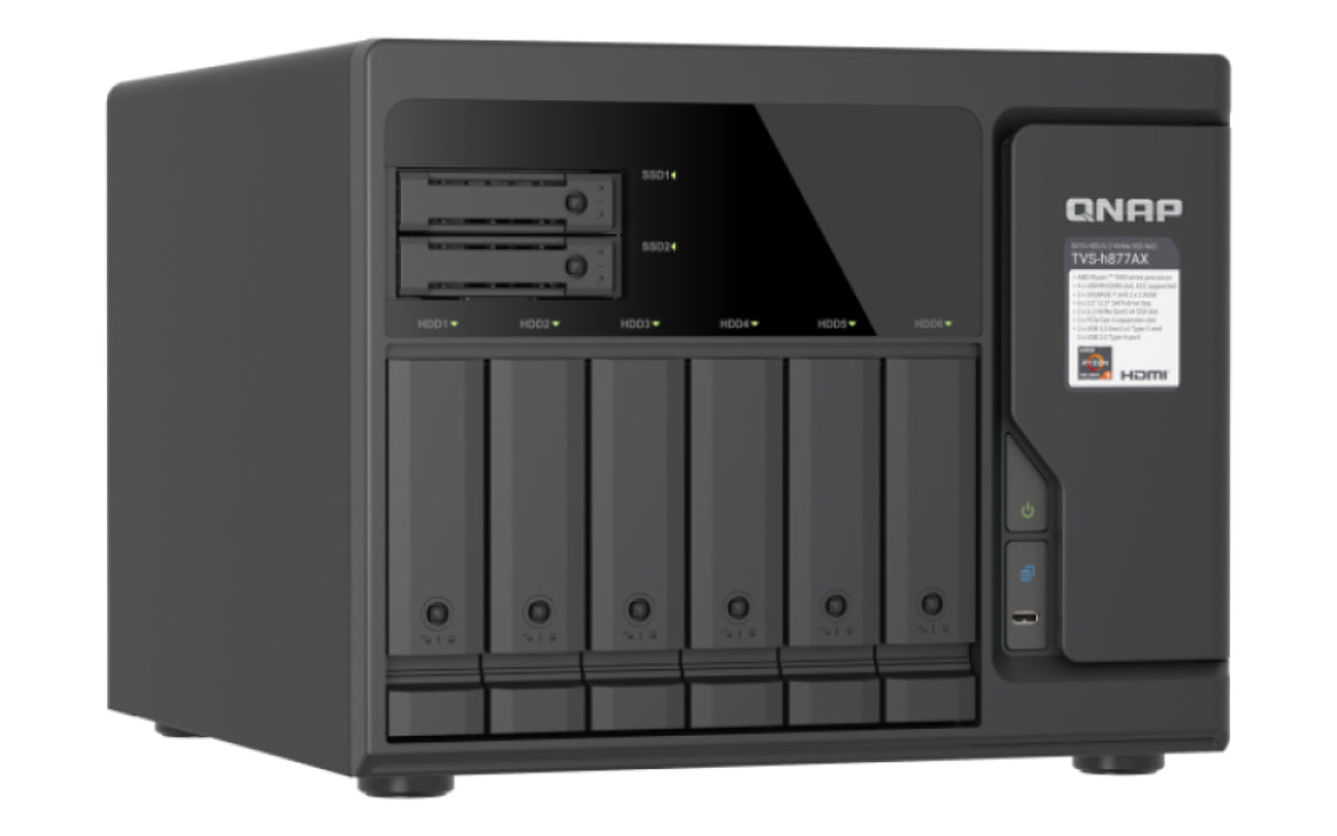 QNAP TVS-H877AX NAS Tower AMD Ryzen™ 5 16 GB DDR5 QNAP QTS Black