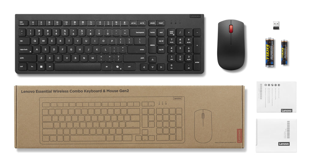 Lenovo 4X31R64462 keyboard Mouse included Office RF Wireless + Bluetooth French, Canadian Black