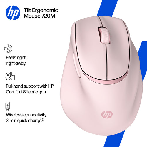 HP Tilt Ergonomic Pink Mouse 720M