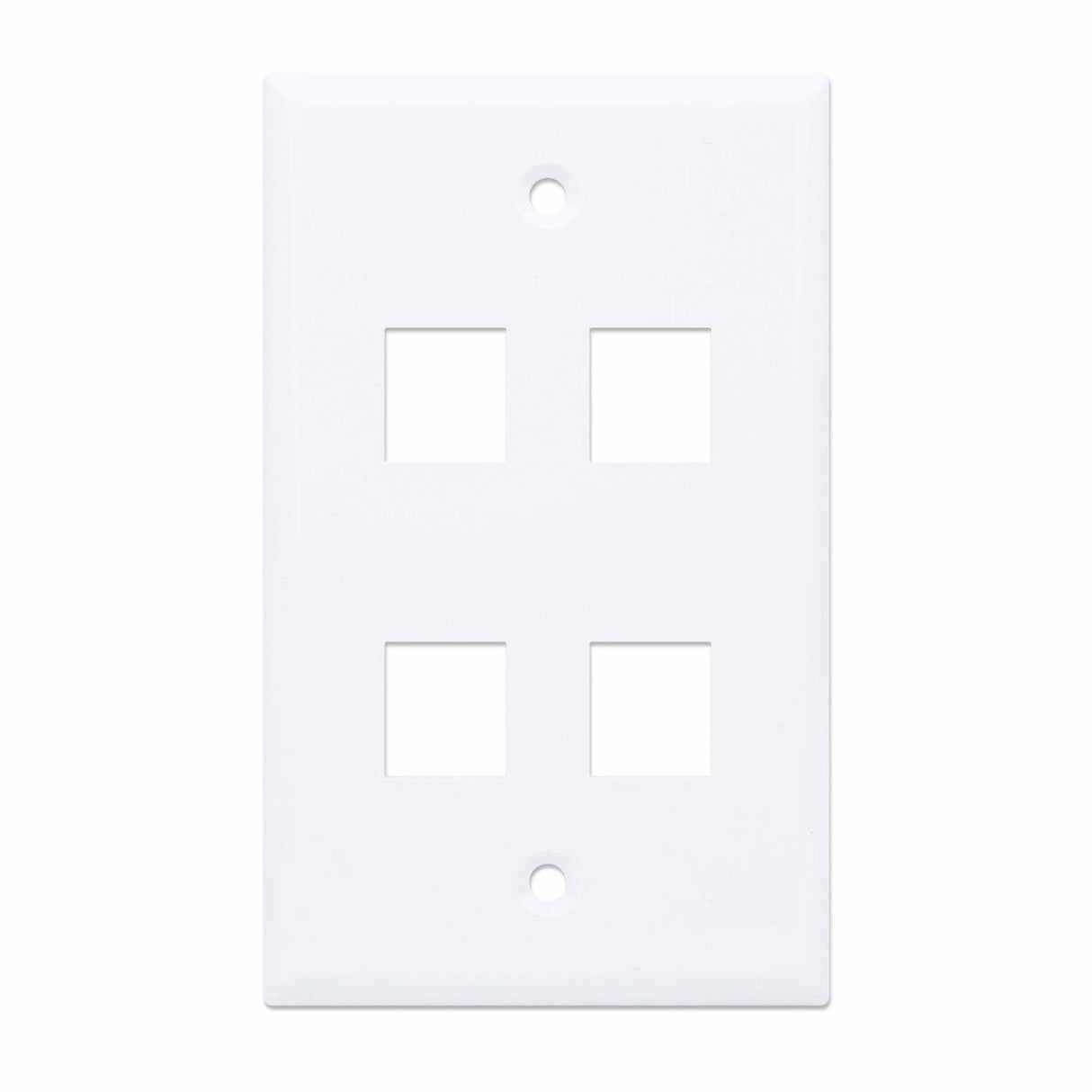 Intellinet 4-Outlet Keystone Wall Plate, White