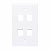 Intellinet 4-Outlet Keystone Wall Plate, White