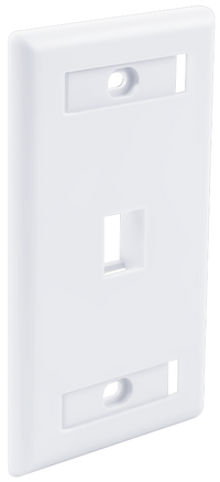 Wavenet FacePlate, Flush Style, Single Gang, 1-PORT, W/Window Labels, WHITE