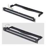 StarTech.com 24 Port 1U Blank Keystone Patch Panel with Cable Management Bar, Rackmount Cat6 Patch Panel for RJ45 STP Ethernet Network Jacks