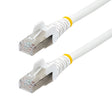 StarTech.com 6in CAT6a Ethernet Cable - White - Low Smoke Zero Halogen (LSZH) - 10GbE 500MHz 100W PoE++ Snagless RJ-45 w/Strain Reliefs S/FTP Network Patch Cord