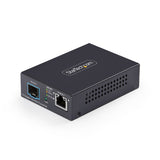 StarTech.com 10GbE Multi-Gigabit Open SFP+ Fiber Media Converter, Standalone 10 Gigabit Ethernet RJ-45 to 10GBASE-X SFP+, Single-Mode / Multi-Mode, 16K Jumbo Frames - TAA