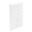 Wavenet- FacePlate Keystone, Single Gang White 2-Port