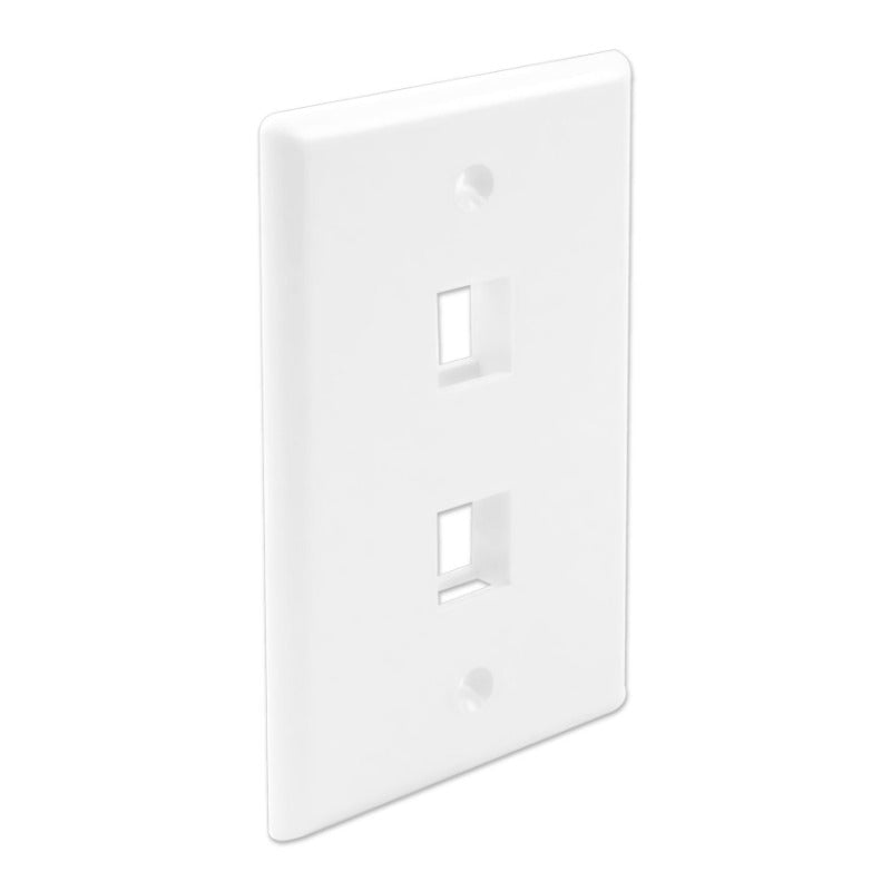 Wavenet- FacePlate Keystone, Single Gang White 2-Port