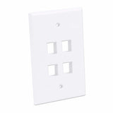 Intellinet 4-Outlet Oversized Keystone Wall Plate, White