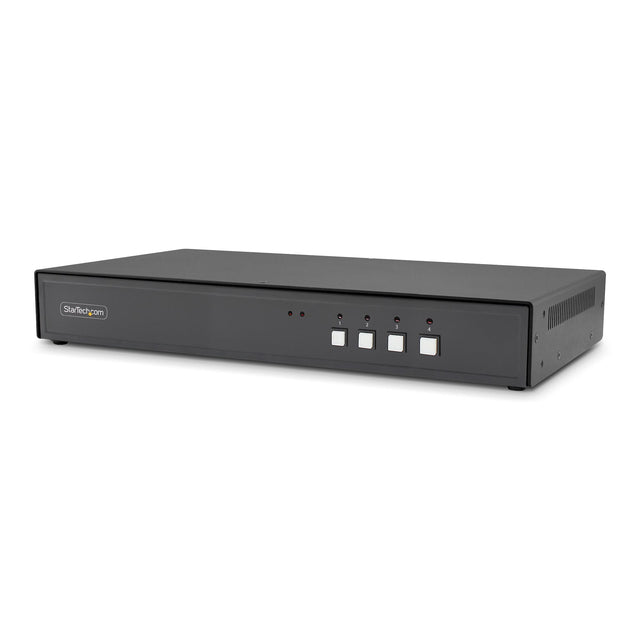 StarTech.com Secure 4-Port KVM Switch, DisplayPort, 4K 60Hz, NIAP 4.0 Desktop KVM, Multi-View Preview Screen, CAC, Metal Housing, Made in the USA