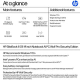 HP EliteBook 6 G1i AI PC Wolf Pro Security Edition Intel Core Ultra 5 235U Laptop 35.6 cm (14") WUXGA 16 GB DDR5-SDRAM 512 GB SSD Wi-Fi 7 (802.11be) Windows 11 Pro Silver