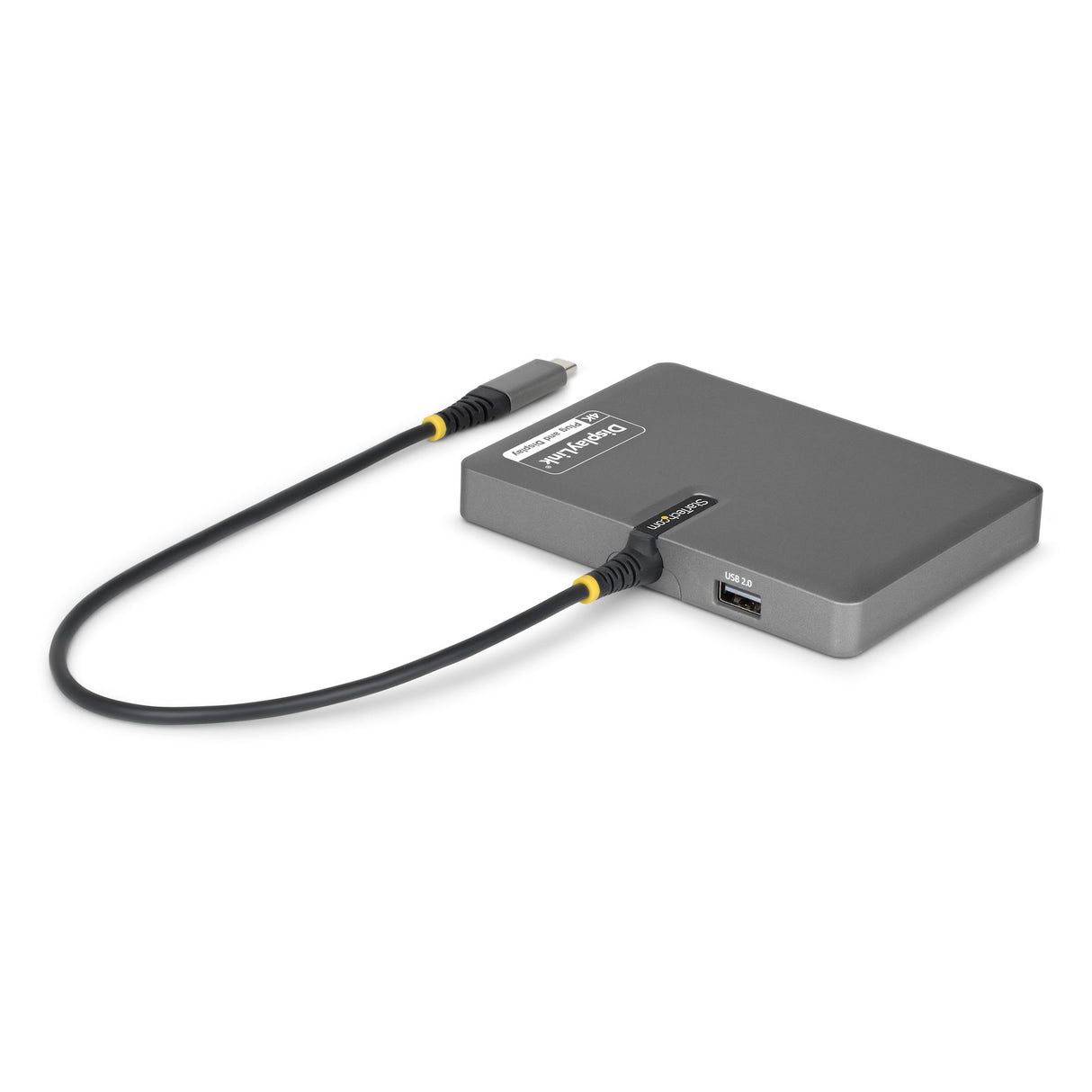 StarTech.com USB-C to Quad-Monitor Workstation Adapter, 4K 60Hz DisplayPort, 140W PD Passthrough for Laptop Charging, USB Port for Wireless Keyboard / Mouse, TAA