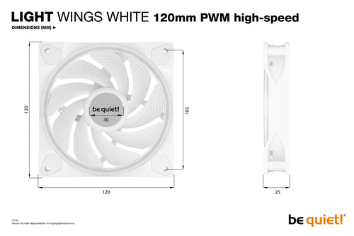 be quiet! Light Wings White | 120mm PWM high-speed Triple-Pack Computer case Fan 12 cm 3 pc(s)