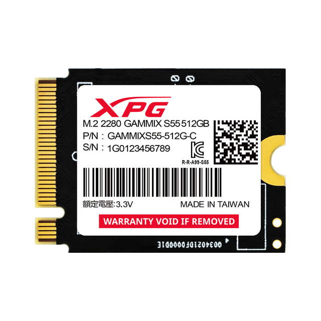 XPG SGAMMIXS55-512G-C internal solid state drive 512 GB M.2 PCI Express 4.0 NVMe 3D NAND