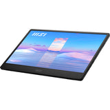 MSI Pro MP161 15.6" Portable Monitor, Adjustable kickstand, FHD (1920 x 1080), 60Hz, IPS, 2x USB-C, Mini HDMI, Speakers, Anti-Flicker, Less Blue light, Black