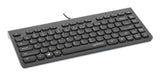 Manhattan Slim Wired USB Mini Keyboard, 12 Multimedia/Function Keys, Built-in 1.5 m (5 ft.) USB-A Cable, Compact, Low-Profile Format, for PC and Laptop, Black