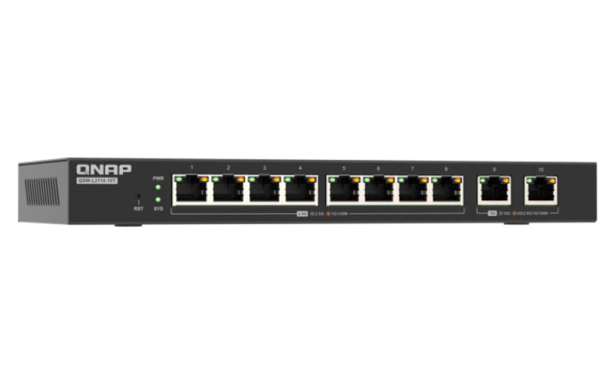 QNAP QSW-L2110-10T network switch Managed Desktop Black