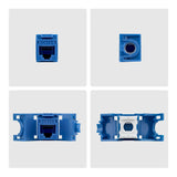 StarTech.com Cat6 Keystone Jack, 24-Pack RJ45 Ethernet Keystone Jacks, UTP Cat6 Wall Jack, 180-Degree Toolless, Blue