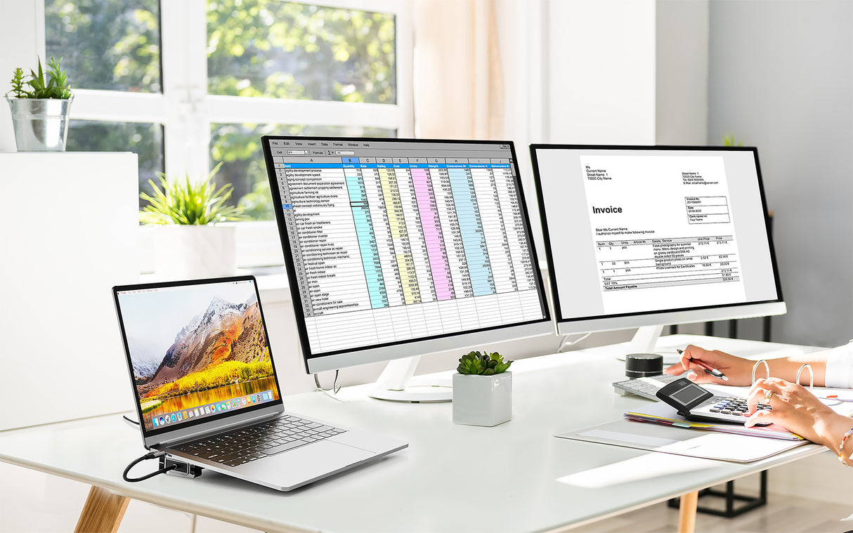 Manhattan USB-C Dock/Hub with Card Reader and MST, Ports (x7): Ethernet, HDMI (x2 4k@60Hz), USB-A (x3) and USB-C, with Power Delivery (PD) 100W- requires external USB-C charger (not included). USB powered (no external power supply required) when PD...