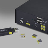 StarTech.com USB-A Port Blocker Key with 4x Latching USB-A Dust Cover Plugs, Snap-In Reusable Port Protectors for Laptops & Computers