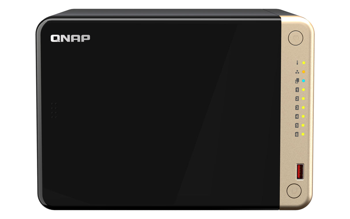 QNAP TS-664 NAS Tower Intel® Celeron® N5095 8 GB DDR4 0 TB QNAP QTS Black, Bronze