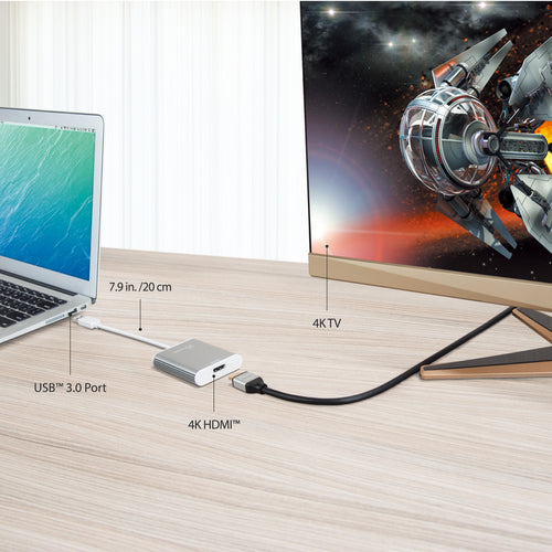 j5create JUA354 USB™ 3.0 to 4K HDM™ Display Adapter, Silver