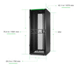 APC NetShelter SX Networking Enclosure, 42U, 1991H x 750W x 1070D mm, wtih Sides, Black