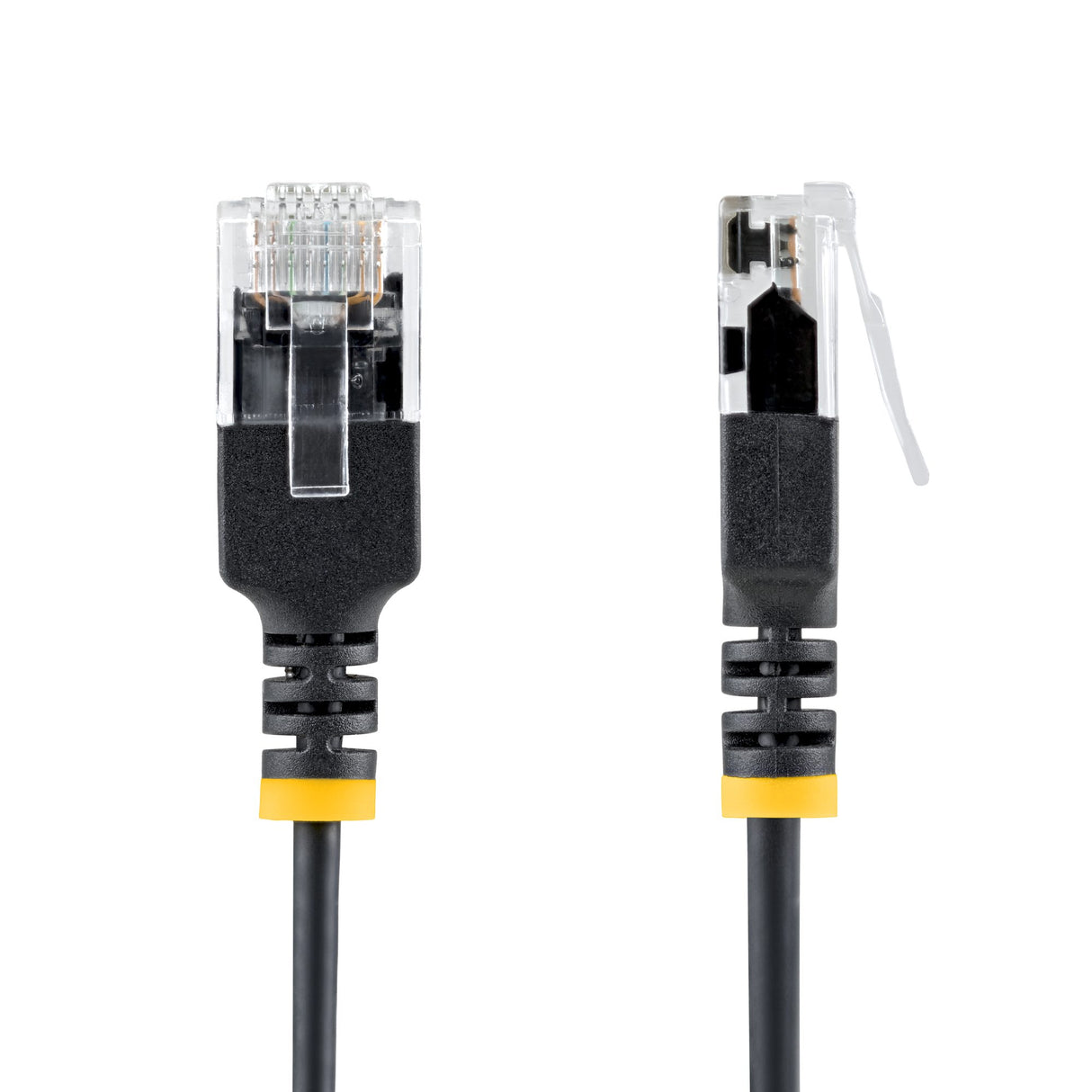StarTech.com 6in Black Ultra Slim Cat6A Ethernet Cable, UTP, Pure Bare Copper Wire, 34AWG Slim RJ45 Network Patch Cord, Individually Tested