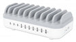 Manhattan Charging Station, 10x Ports: 3x USB-C (up to 18W PD) and 7x USB-A (up to 12W), 120W Total Output, White/Grey, Three Year Warranty