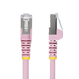 StarTech.com 1ft Pink CAT6a Ethernet Cable, Snagless RJ45, 10GbE, 100W PoE++, S/FTP, LSZH, 27AWG Pure Bare Copper Wire, 500MHz, Shielded Network Patch Cord w/Strain Reliefs, Individually Tested/ETL Verified