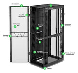 APC NetShelter SX, Networking Rack Enclosure, 48U, 2258H x 750W x 1200D mm, with Sides, Black